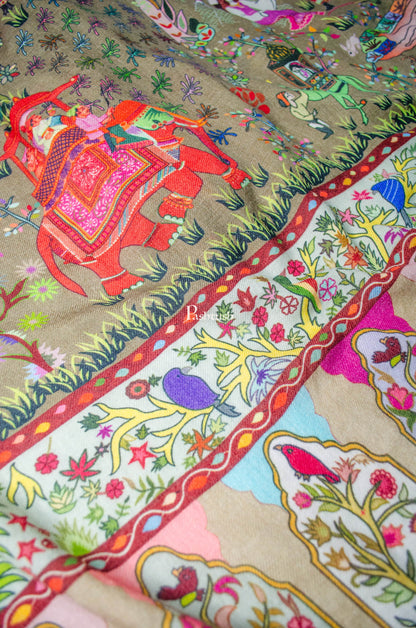 Pashtush India Womens Shawls Pashtush Womens 100% Pure Wool With Woolmark Certificate Shawl,  Design, Multicolour