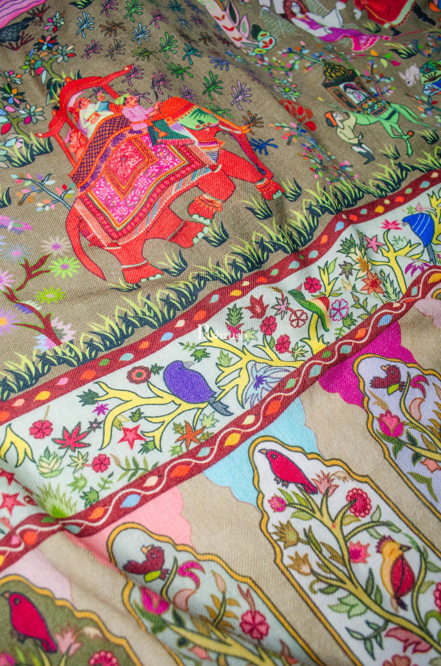 Pashtush India Womens Shawls Pashtush Womens 100% Pure Wool With Woolmark Certificate Shawl,  Design, Multicolour