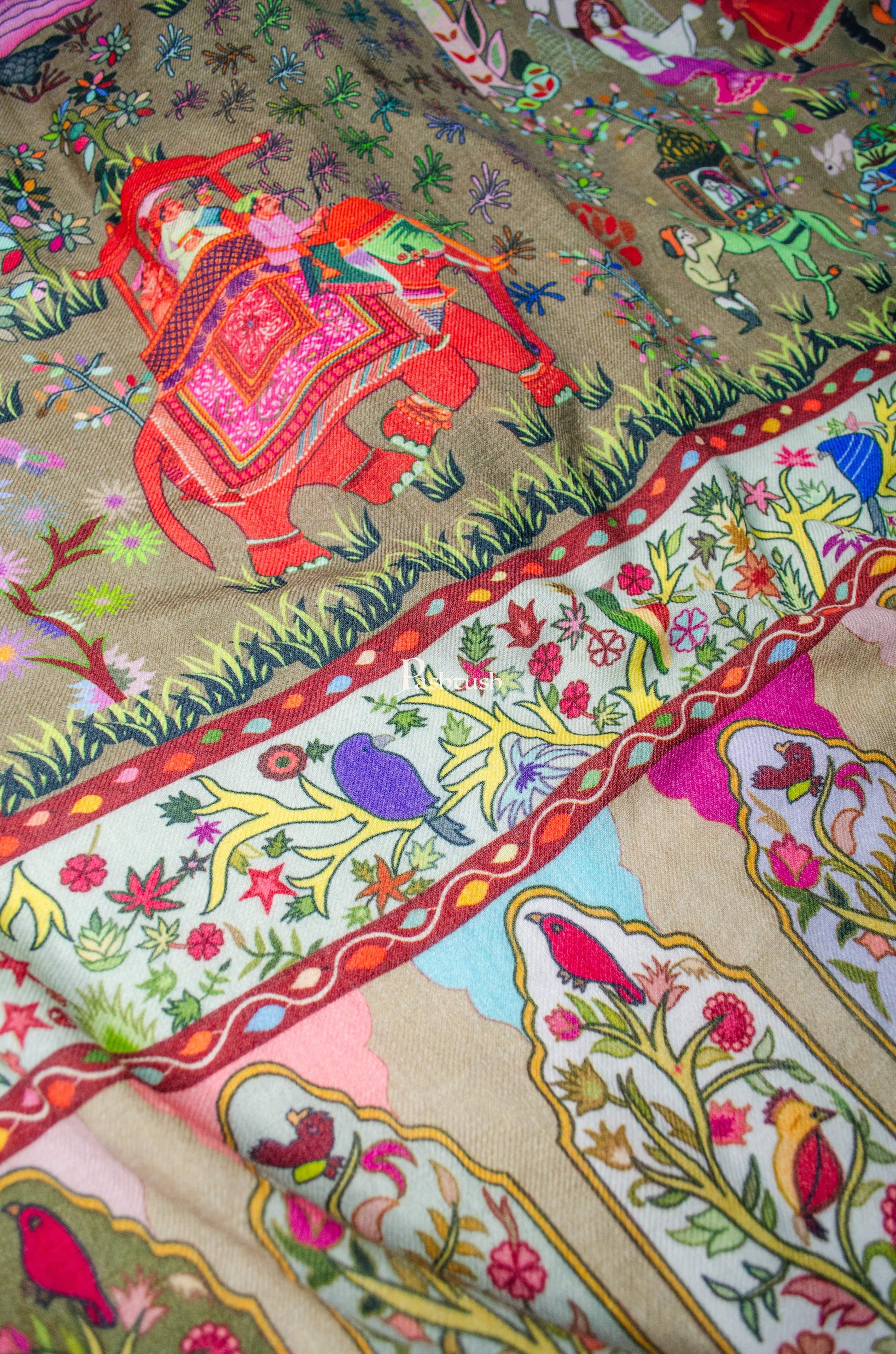 Pashtush India Womens Shawls Pashtush Womens 100% Pure Wool With Woolmark Certificate Shawl,  Design, Multicolour