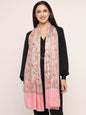 Pashtush India Womens Shawls Pashtush womens 100% Pure Wool with Woolmark Certificate shawl, nalki embroidery design, Pink