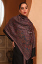 Pashtush India Womens Stoles and Scarves Scarf Pashtush Womens 100% Pure Wool With Woolmark Certificate Stole, Paisley  Weave Design, Black