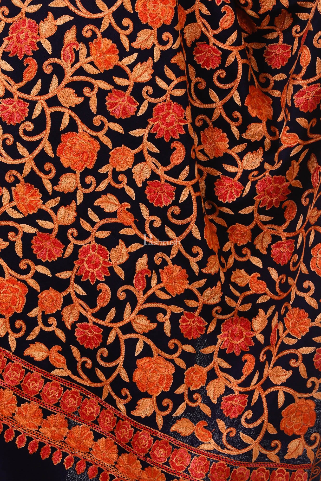 Pashtush India Womens Stoles and Scarves Scarf Pashtush Womens Aari Embroidery Stole, Thick And Warm