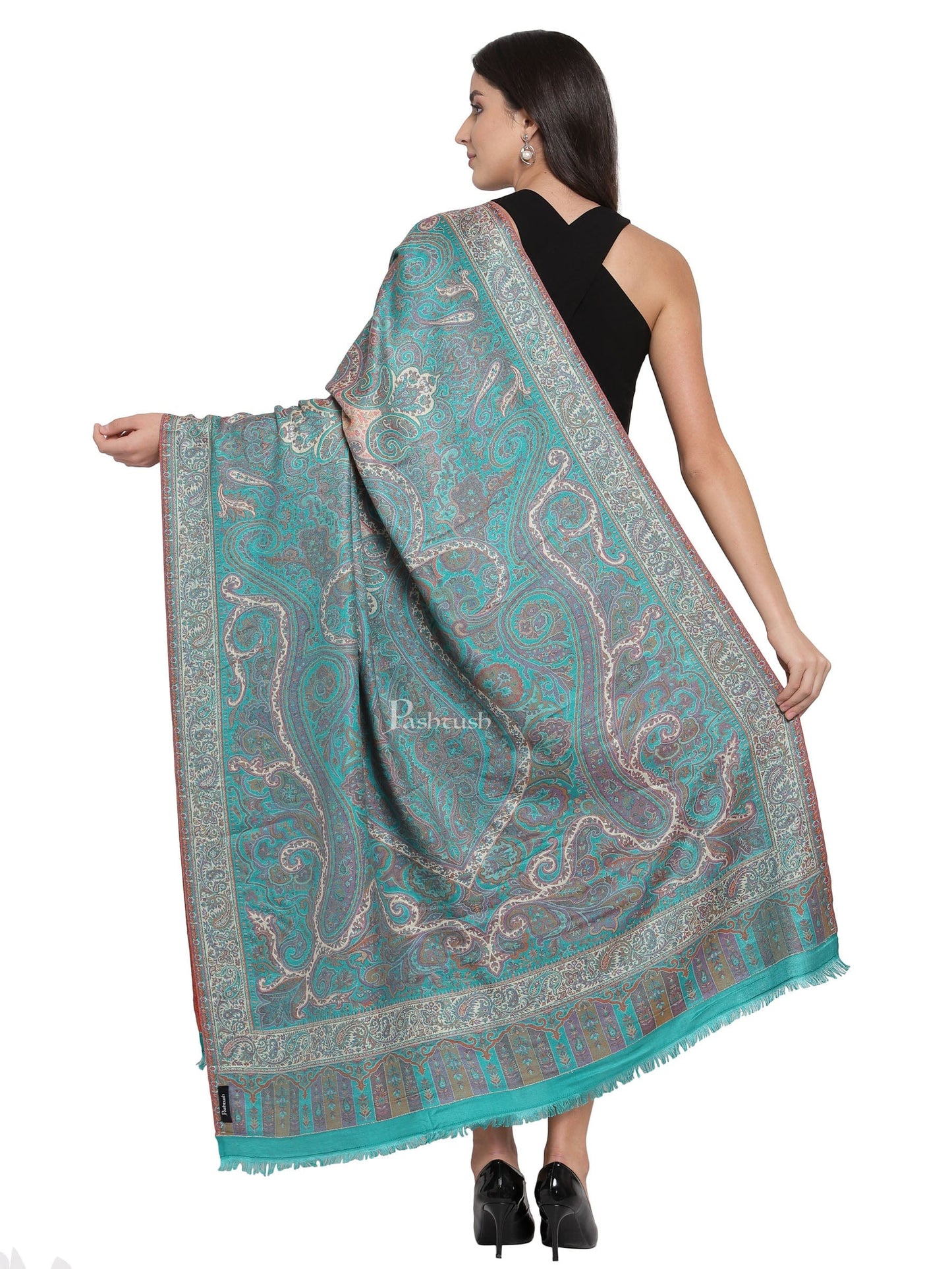 Pashtush India Womens Shawls Pashtush Womens Antique Heritage Design, Jamawar Ethnic  Shawl