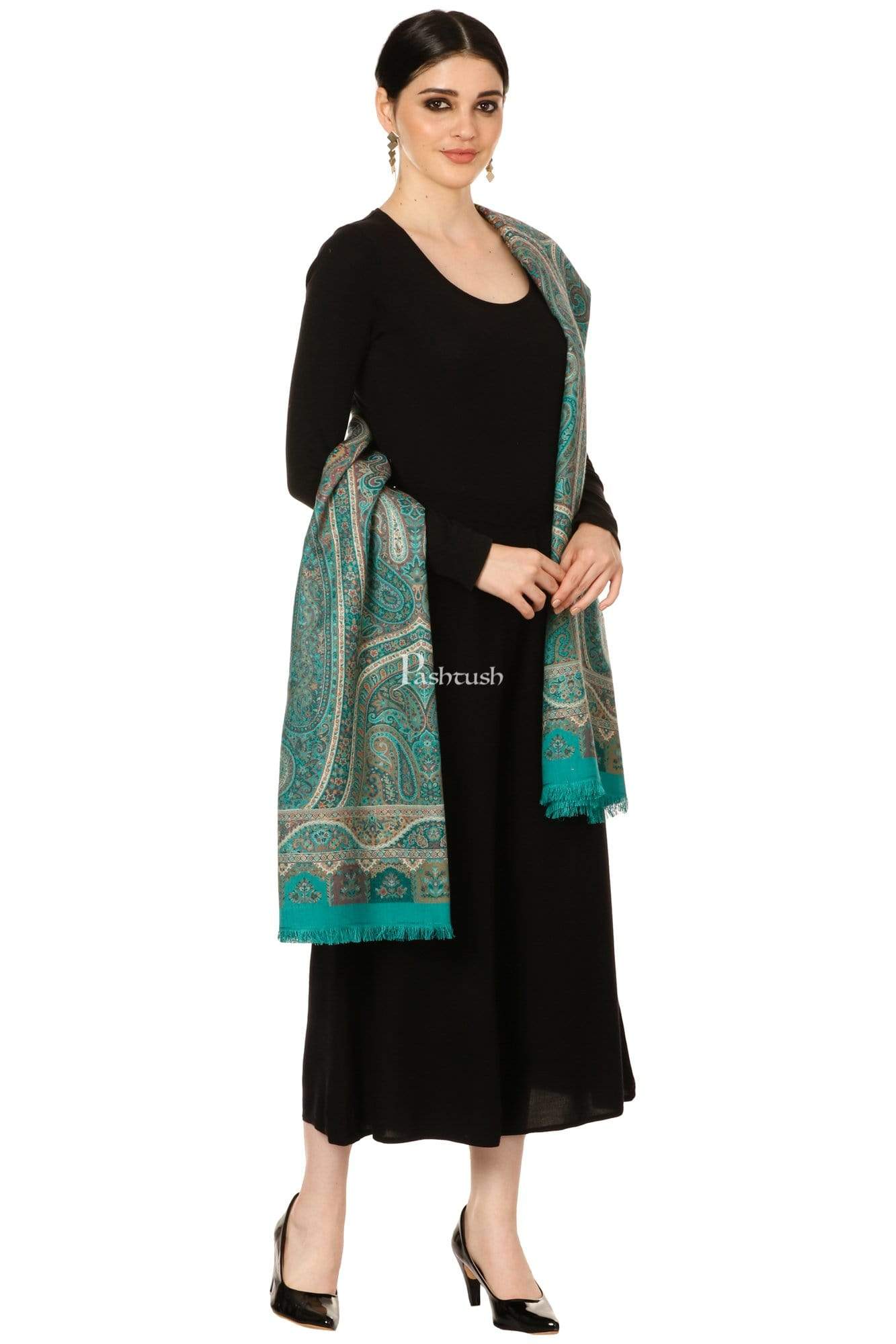 Pashtush Shawl Store Shawl Pashtush Womens Antique Heritage Design, Jamawar Shawl, Fine Wool