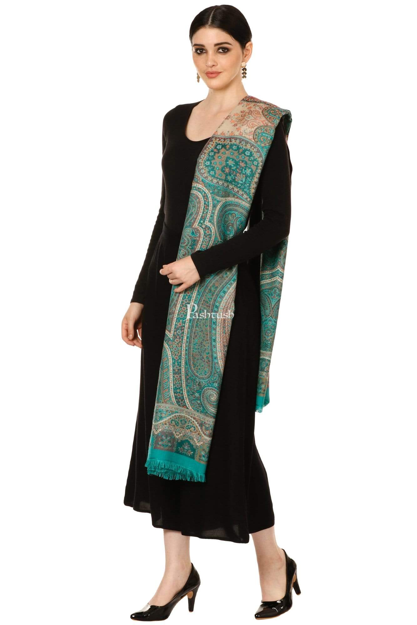 Pashtush Shawl Store Shawl Pashtush Womens Antique Heritage Design, Jamawar Shawl, Fine Wool