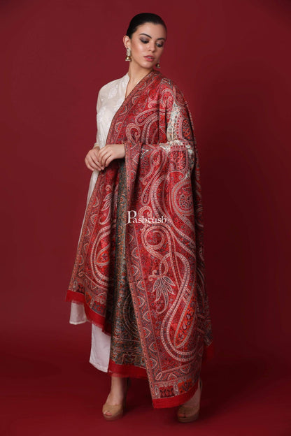 Pashtush Shawl Store Shawl Pashtush Womens Antique Heritage Design, Jamawar Shawl, Fine Wool