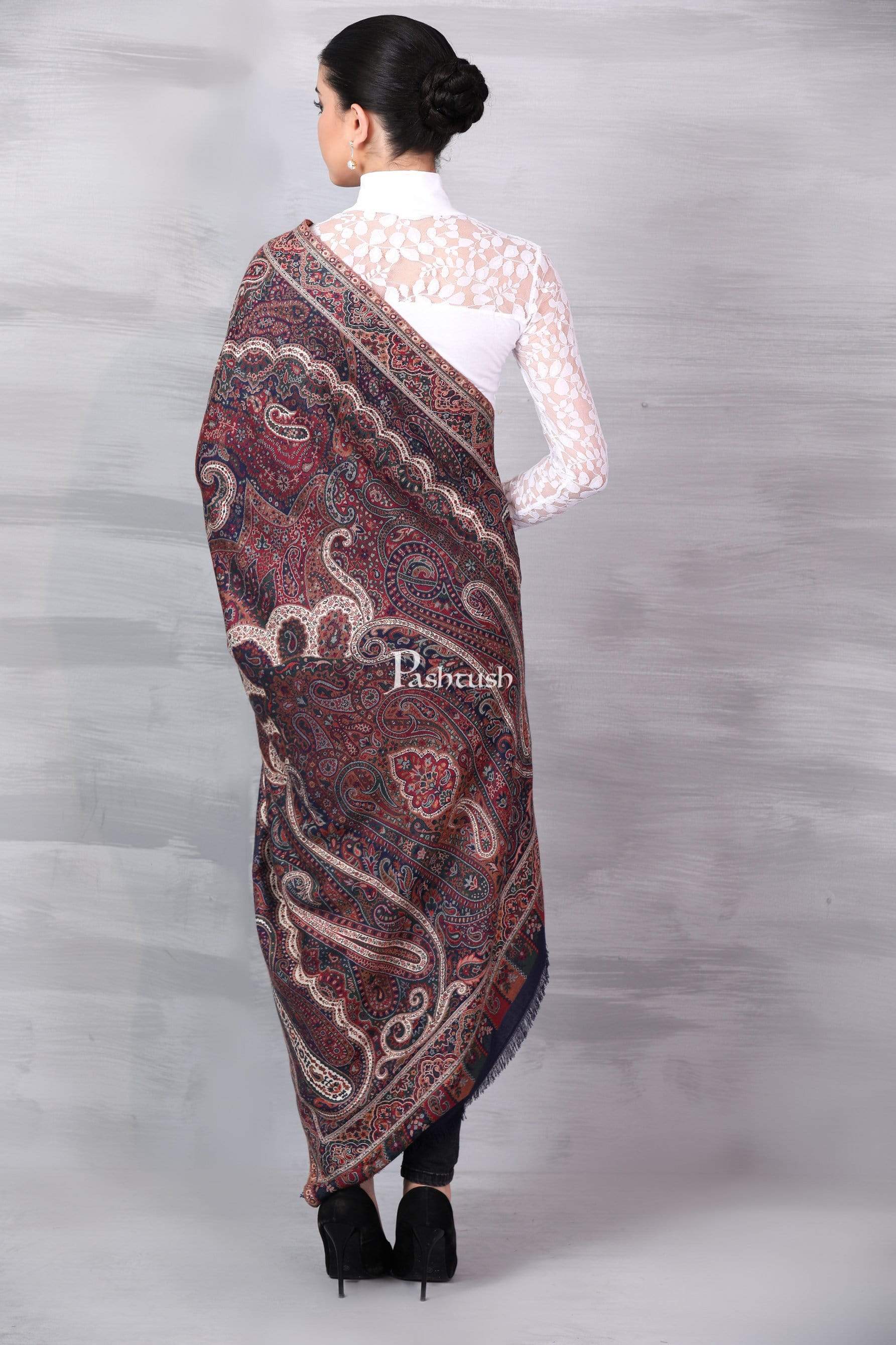 Pashtush Shawl Store Shawl Pashtush Womens Antique Heritage Design, Jamawar Shawl, Fine Wool