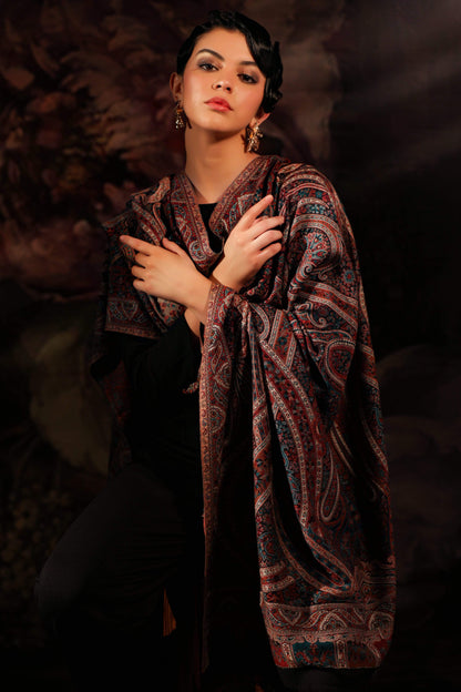 Pashtush Shawl Store Shawl Pashtush Womens Antique Heritage Design, Jamawar Shawl, Fine Wool