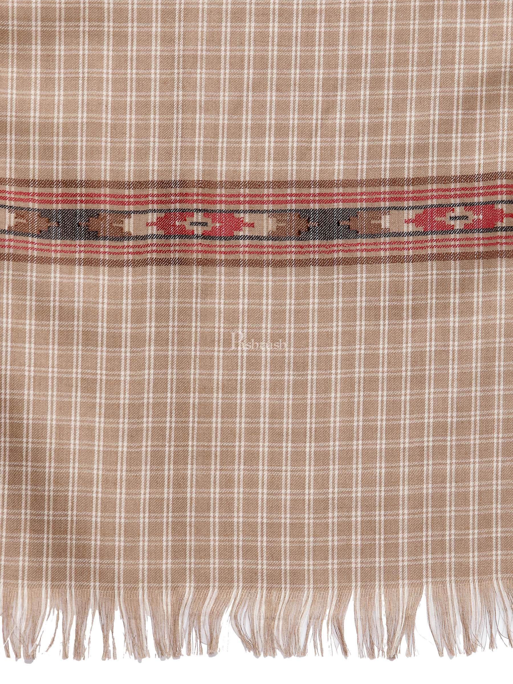 Pashtush India Womens Shawls Pashtush Womens Aztec Weave Shawl From Himachal, Beige