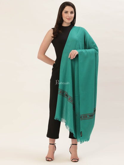 Pashtush India Womens Shawls Pashtush Womens Aztec Weave Shawl From Himachal, Green