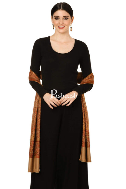 Pashtush India 70x200 Pashtush Womens Bamboo Jacquard Scarf, Reversible