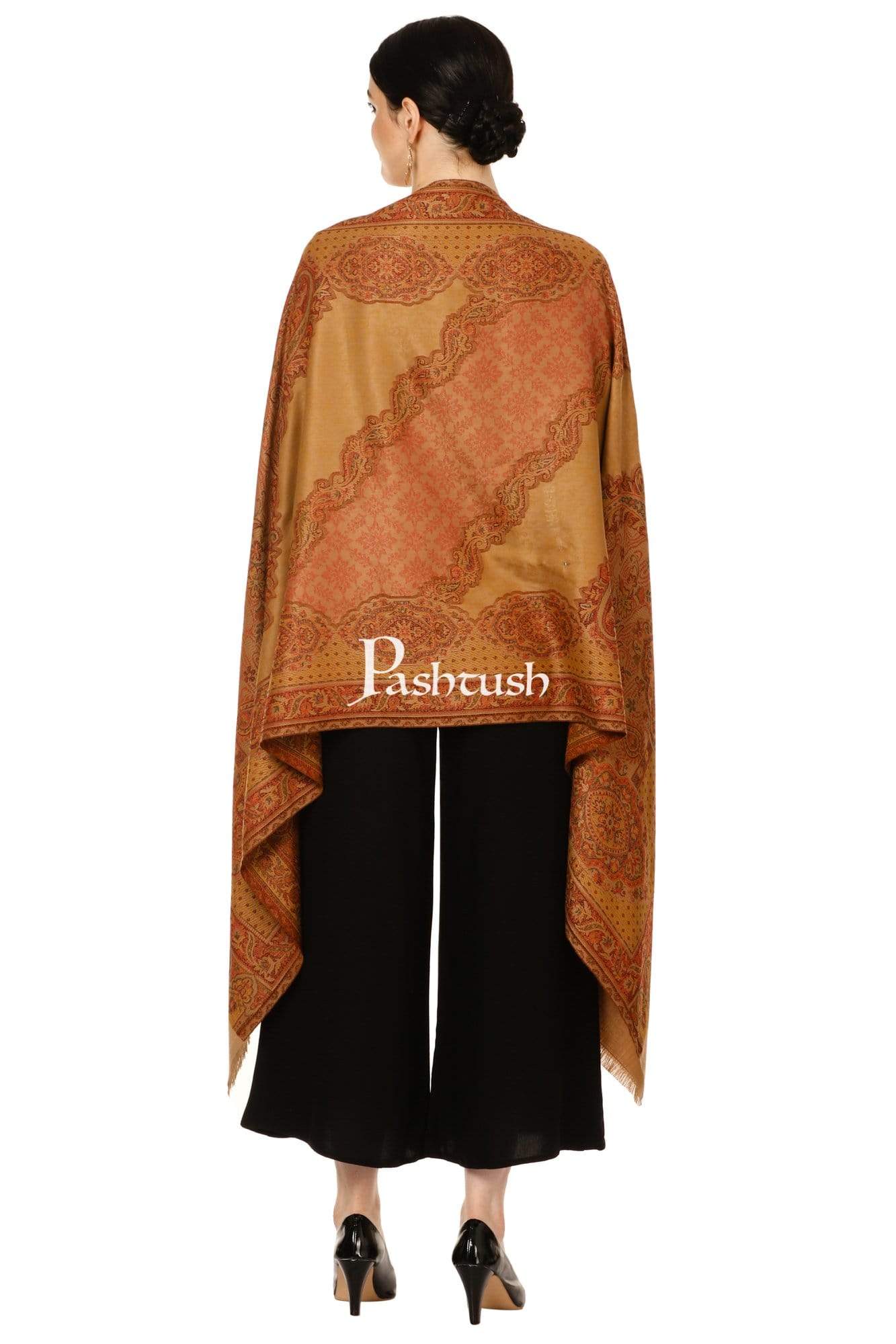 Pashtush India 70x200 Pashtush Womens Bamboo Jacquard Scarf, Reversible