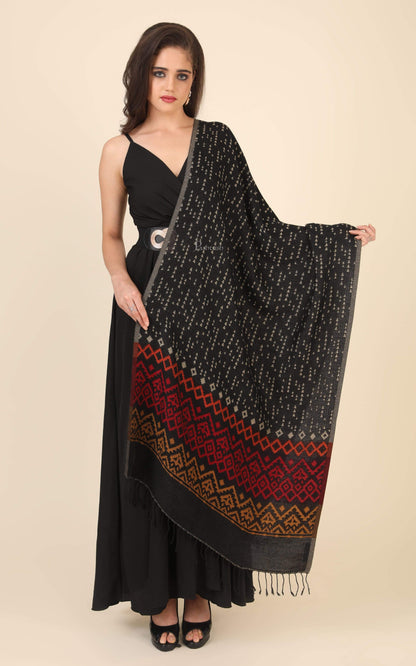 Pashtush India 70x200 Pashtush Womens Bamboo Jacquard Scarf, Reversible