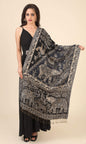 Pashtush India 70x200 Pashtush Womens Bamboo Reversible Stole, Tribal elephants