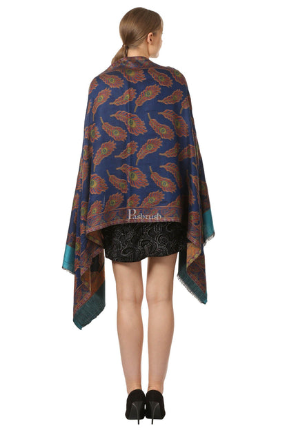 Pashtush India Womens Stoles and Scarves Scarf Pashtush Womens Bamboo Scarf, Woven Peacock Design, Soft And Natural