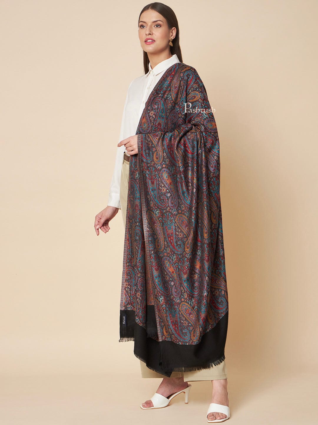 Pashtush India Womens Shawls Pashtush Womens Bamboo Shawl, Chanting Paisley Design, Multicolour