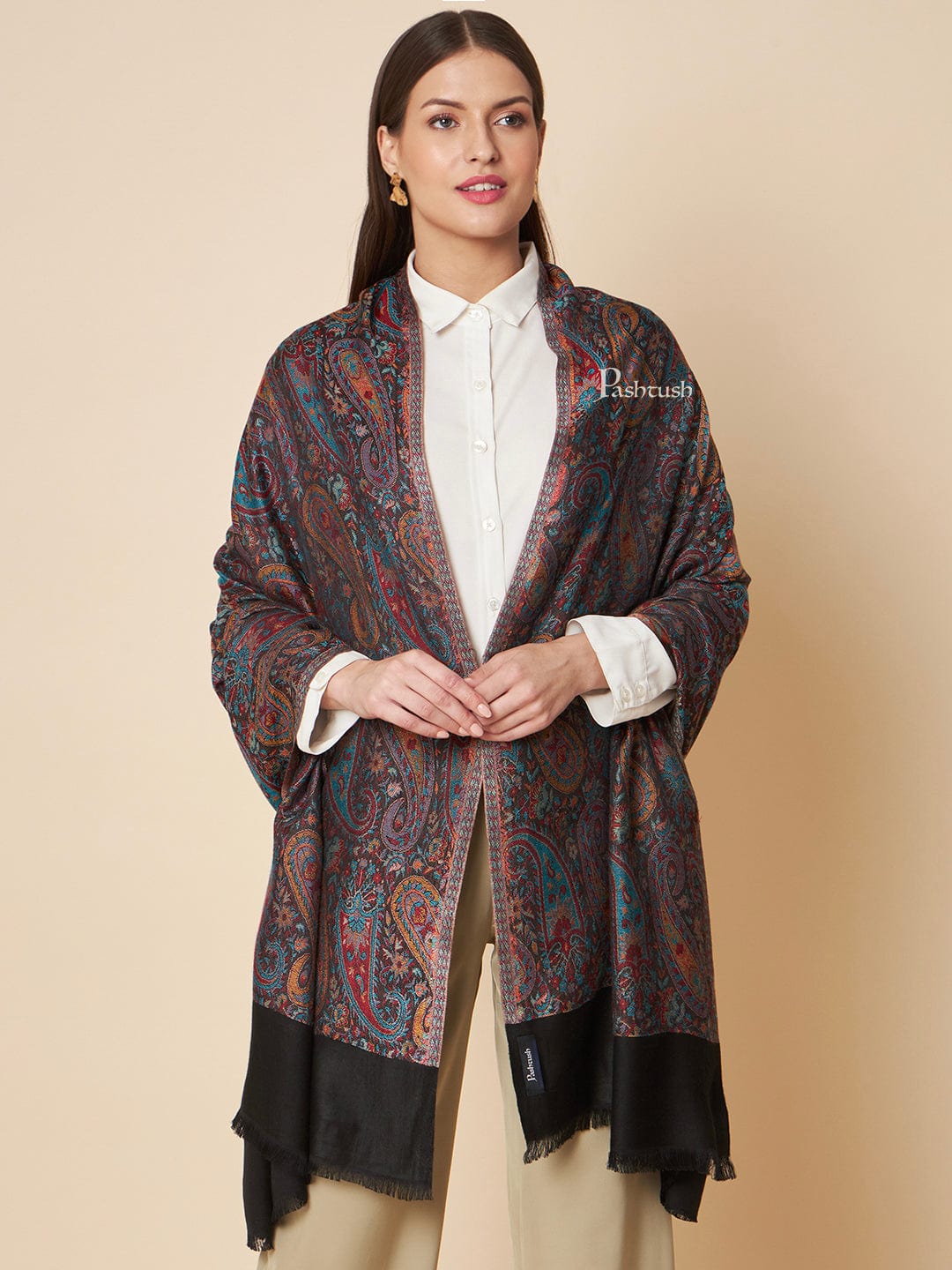 Pashtush India Womens Shawls Pashtush Womens Bamboo Shawl, Chanting Paisley Design, Multicolour