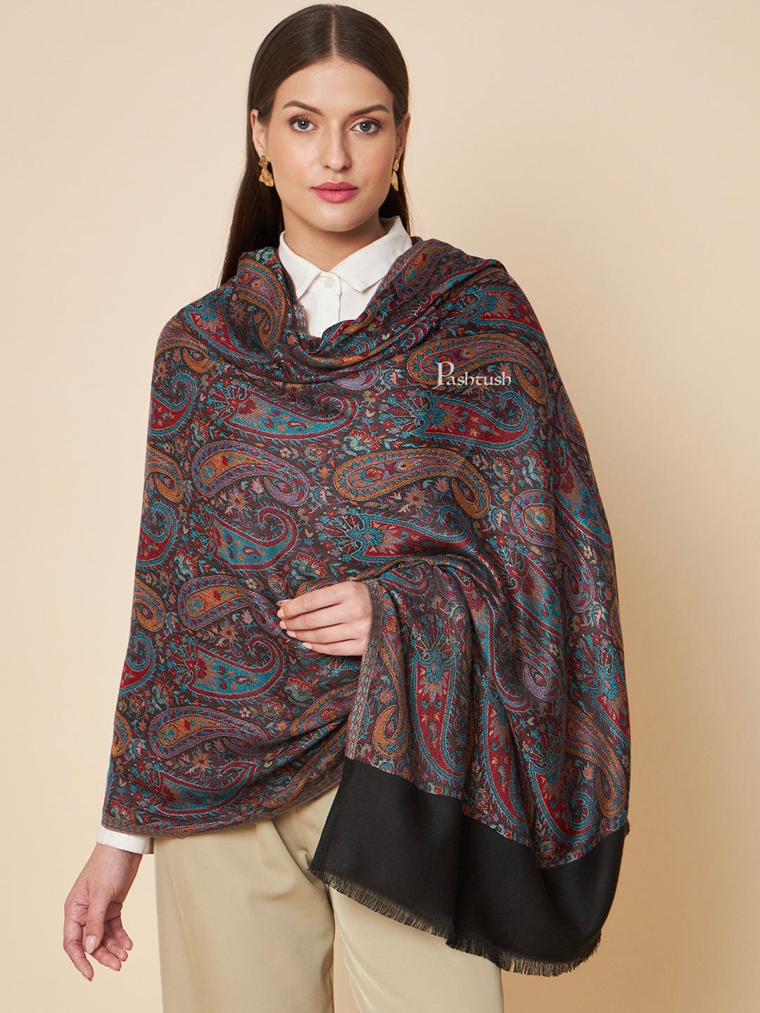 Pashtush India Womens Shawls Pashtush Womens Bamboo Shawl, Chanting Paisley Design, Multicolour