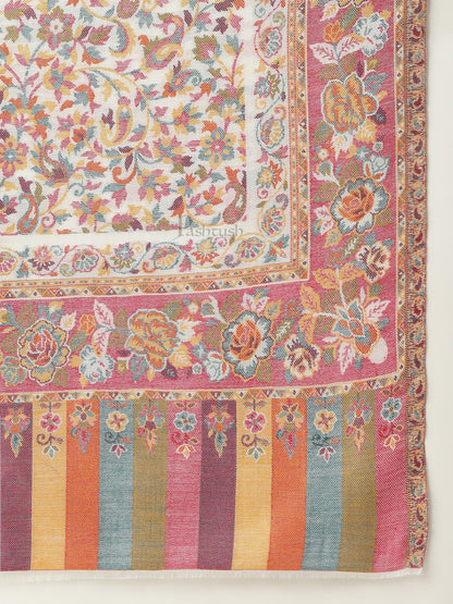 Pashtush India Womens Shawls Pashtush womens bamboo shawl, Woven ethnic design, Ivory