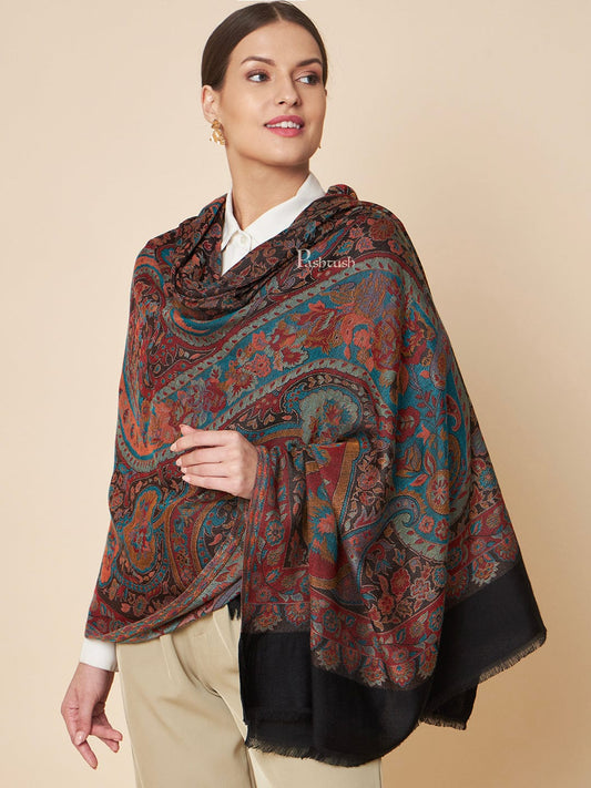 Pashtush India Womens Shawls Pashtush Womens Bamboo Shawl, Woven Jamawar Paisley Design, Multicolour