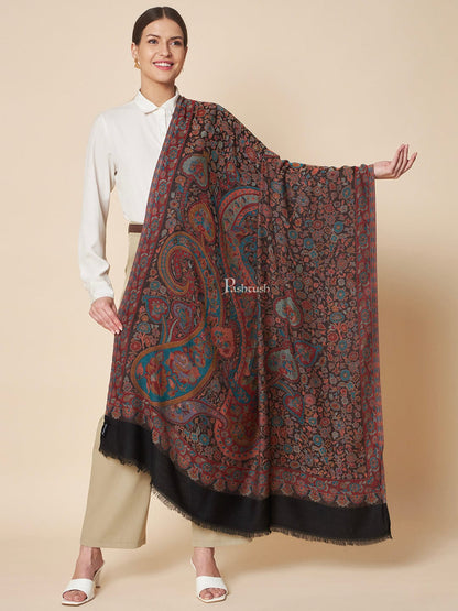 Pashtush India Womens Shawls Pashtush Womens Bamboo Shawl, Woven Jamawar Paisley Design, Multicolour