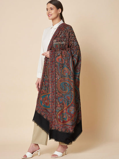 Pashtush India Womens Shawls Pashtush Womens Bamboo Shawl, Woven Jamawar Paisley Design, Multicolour