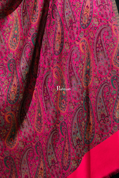 Pashtush India womens scarf and Stoles Pashtush Womens Bamboo Stole, Chanting Paisleys, Dark Pink