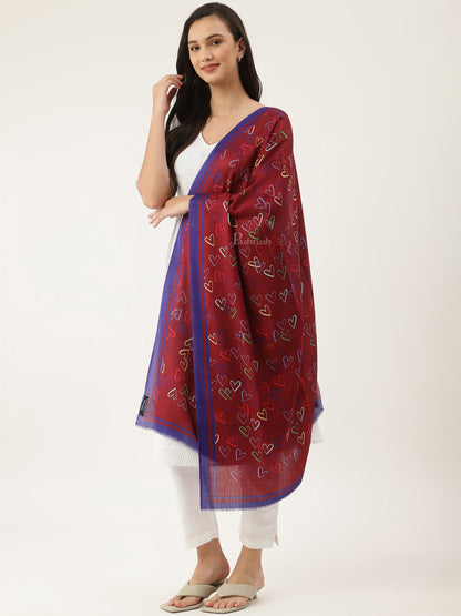 Pashtush India Womens Stoles and Scarves Scarf Pashtush womens Bamboo Stole, Cheerub Hearts design, Multicolour
