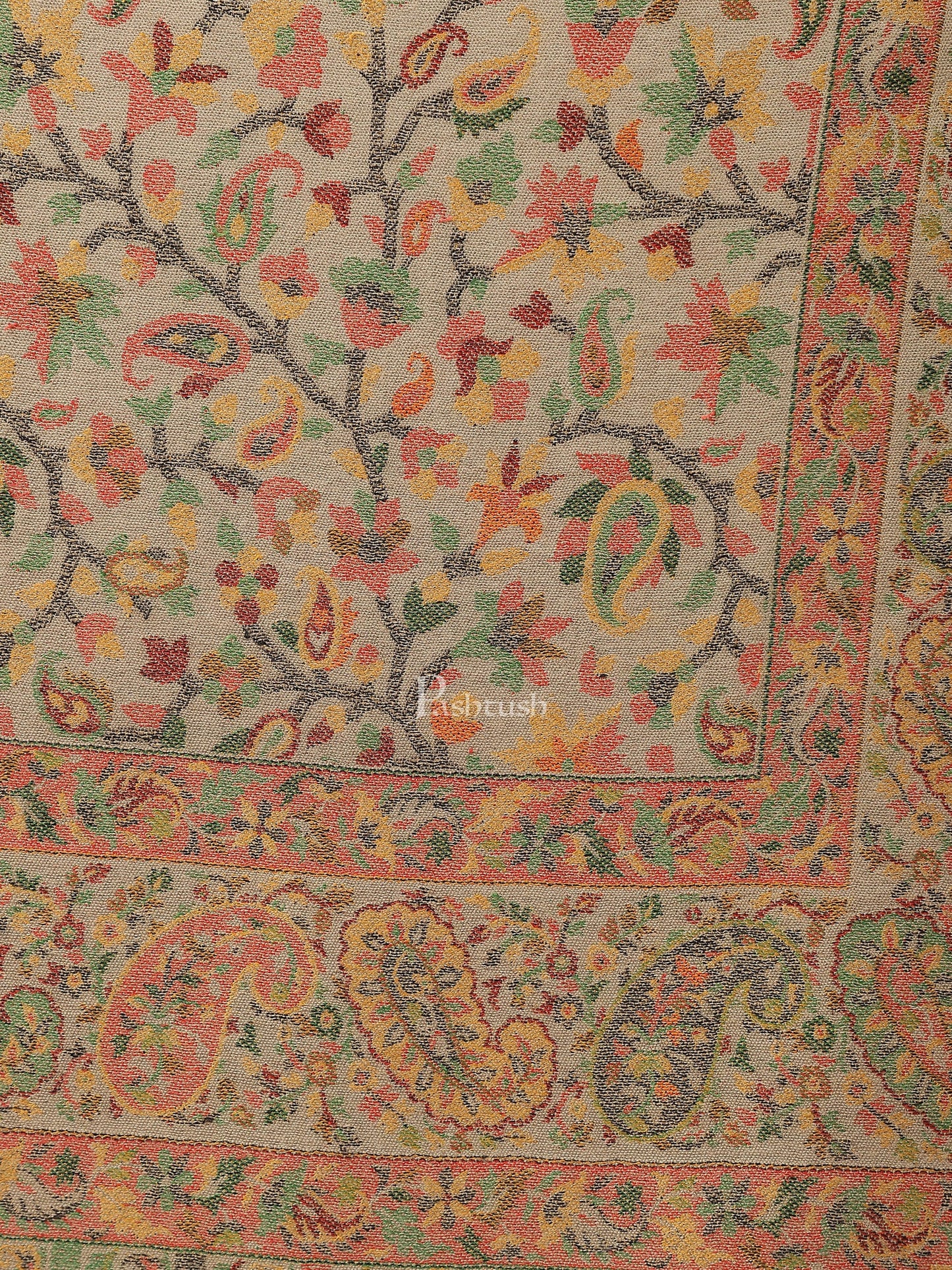 Pashtush India Womens Stoles and Scarves Scarf Pashtush womens Bamboo stole, ETHNIC design, Beige