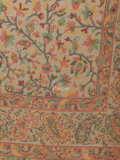 Pashtush India Womens Stoles and Scarves Scarf Pashtush womens Bamboo stole, ETHNIC design, Beige