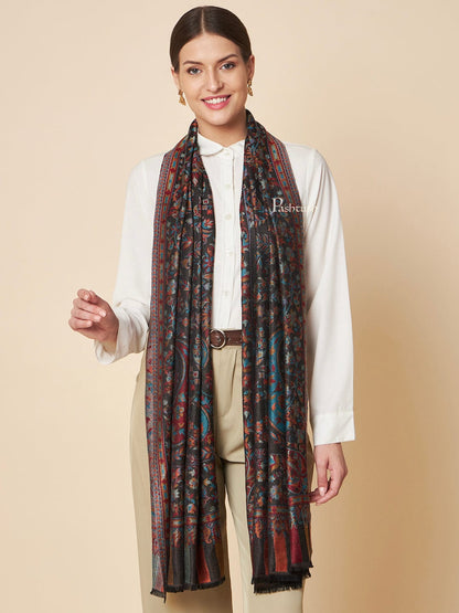 Pashtush India Womens Stoles and Scarves Scarf Pashtush Womens Bamboo Stole, Ethnic  Woven Design, Multicolour