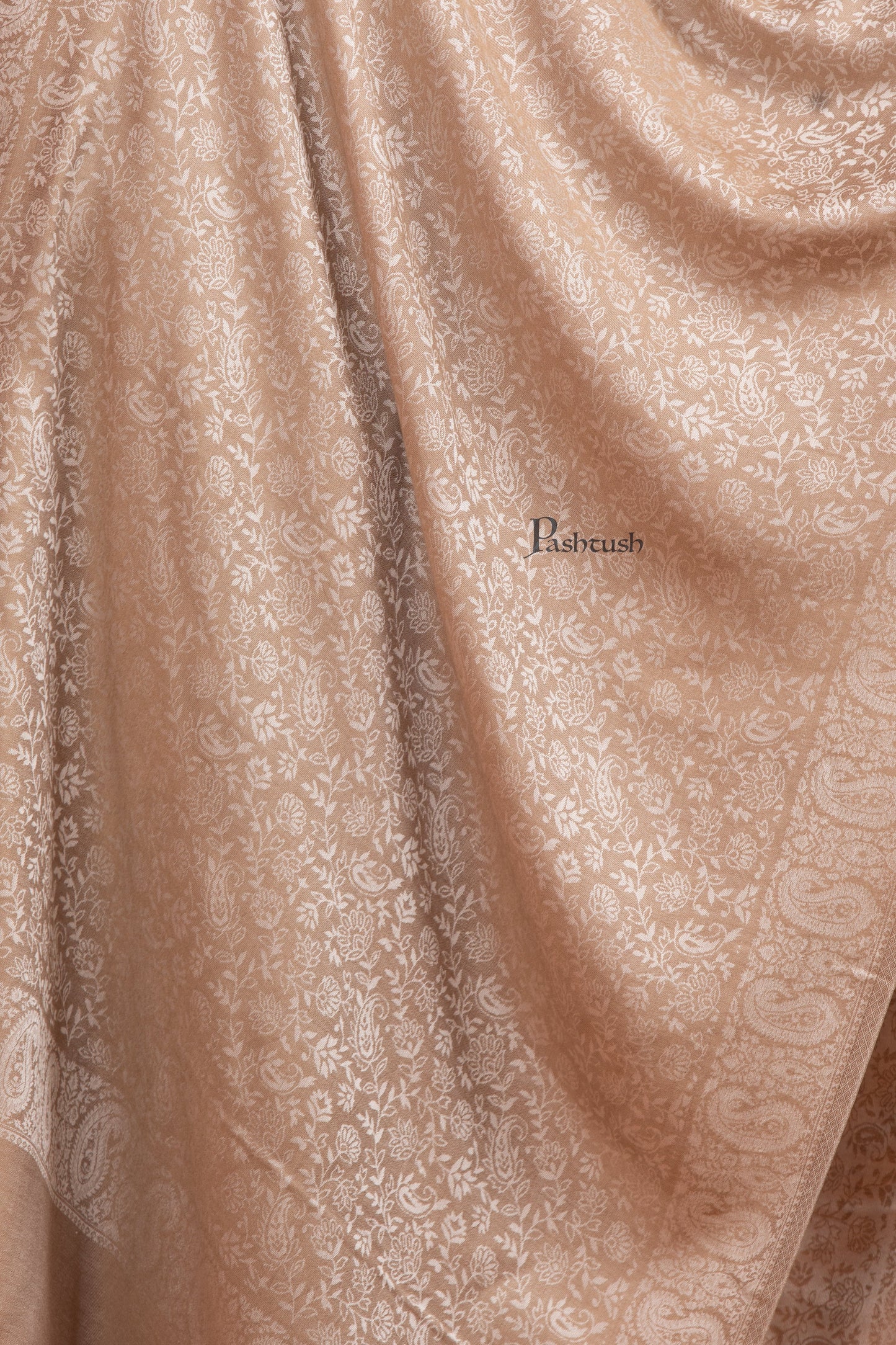Pashtush India womens scarf and Stoles Pashtush Womens Bamboo Stole, Pasiley Weave Design, Taupe