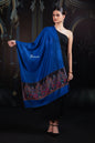 Pashtush India womens scarf and Stoles Pashtush Womens Bamboo Stole, Royal Darbar Palla, Lapiz Blue