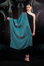 Pashtush India womens scarf and Stoles Pashtush Womens Bamboo Stole, Silky Soft, Woven Paisley Design, Arabic Sea Blue