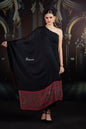 Pashtush India womens scarf and Stoles Pashtush Womens Bamboo Stole, Silky Soft, Woven Paisley Design, Black