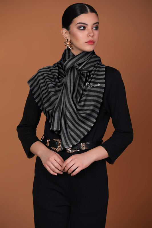 Pashtush Store Stole Pashtush Womens Cashmere and Wool Blended Scarf, Monotone Black