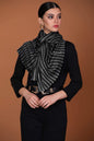 Pashtush Store Stole Pashtush Womens Cashmere and Wool Blended Scarf, Monotone Black
