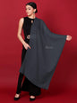 Pashtush India 70x200 Pashtush Womens Cashmere Pashmina Scarf, Diamond Weave, Charcoal Grey