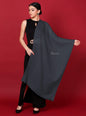 Pashtush India 70x200 Pashtush Womens Cashmere Pashmina Scarf, Diamond Weave, Charcoal Grey