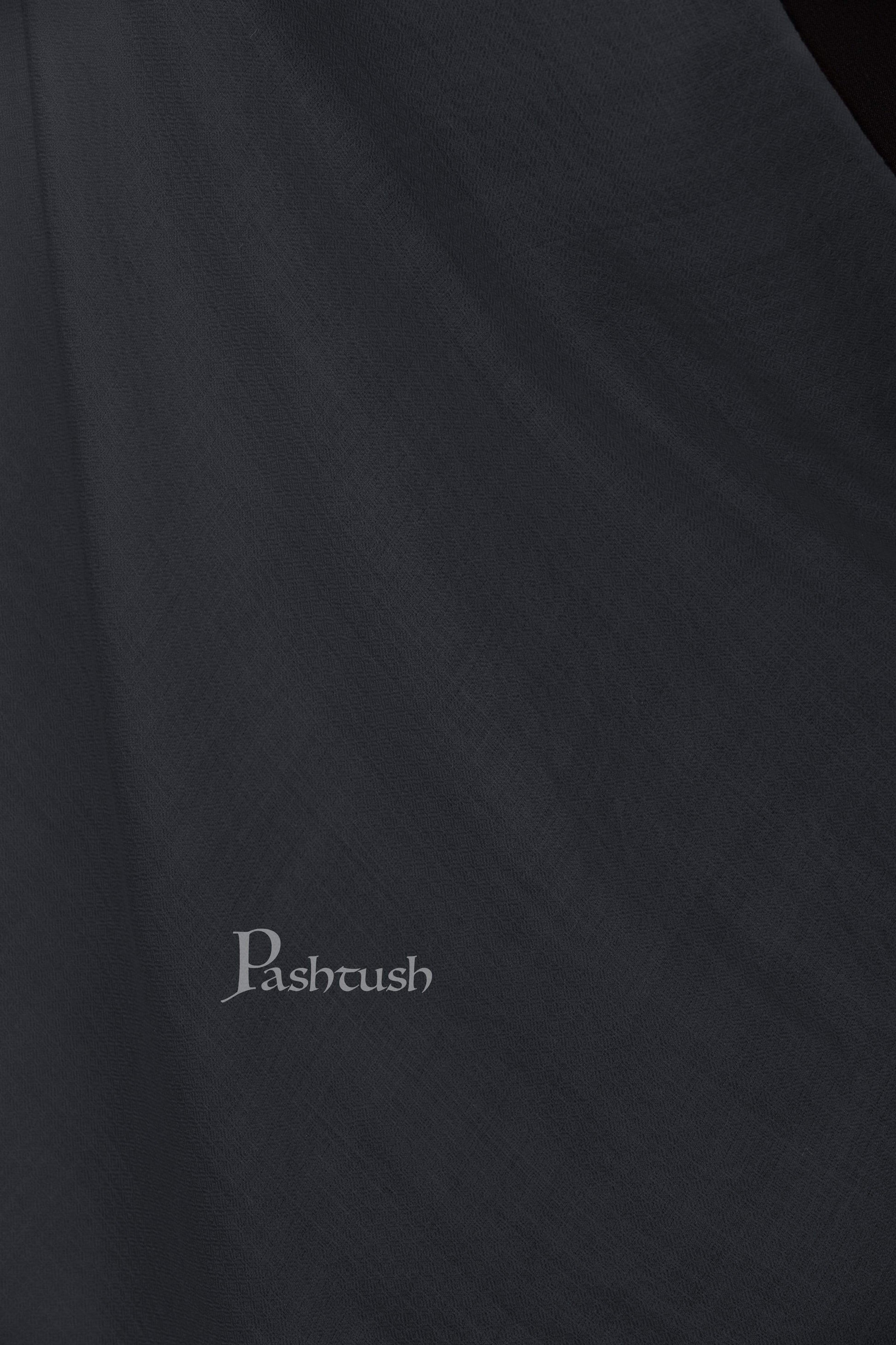 Pashtush India 70x200 Pashtush Womens Cashmere Pashmina Scarf, Diamond Weave, Charcoal Grey