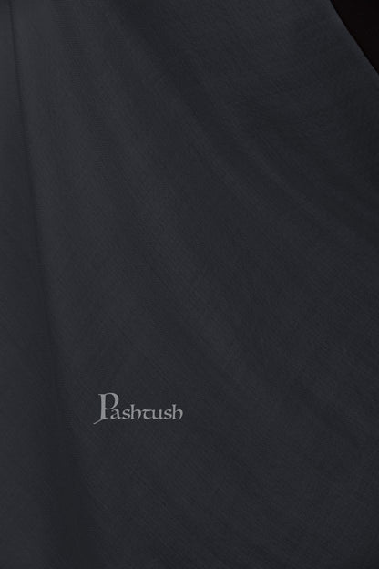 Pashtush India 70x200 Pashtush Womens Cashmere Pashmina Scarf, Diamond Weave, Charcoal Grey