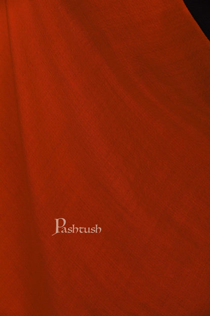 Pashtush India 70x200 Pashtush Womens Cashmere Pashmina Scarf, Diamond Weave, Orange