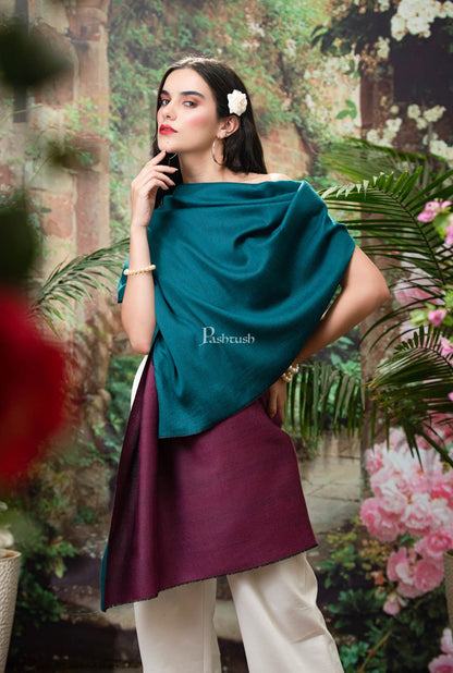 Pashtush India Womens Stoles and Scarves Scarf Pashtush womens cashmere stole, reversible design, Multicolour