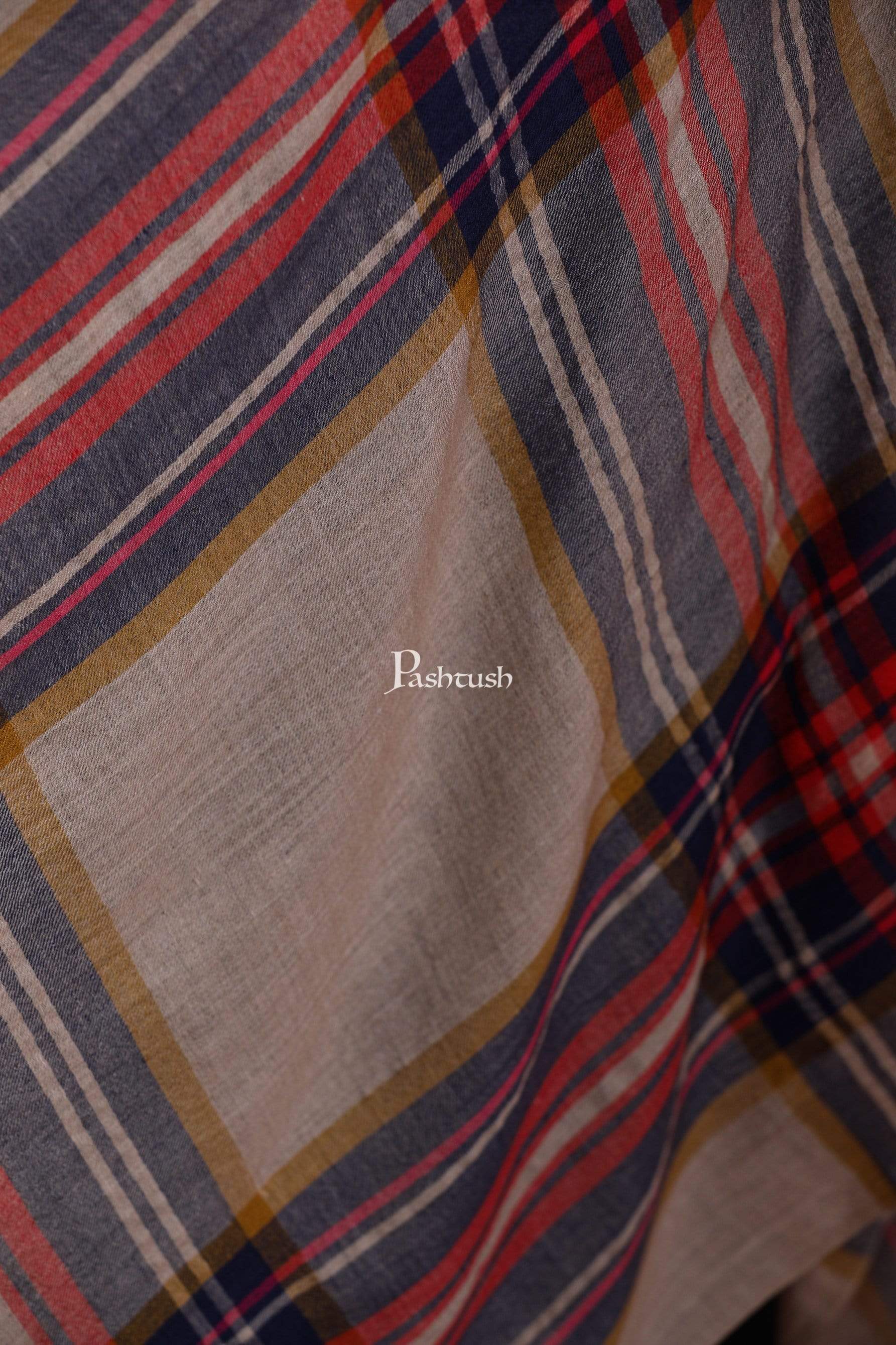 Pashtush Store Stole Pashtush Womens Cashmere and Wool Blended Checkered Scarf