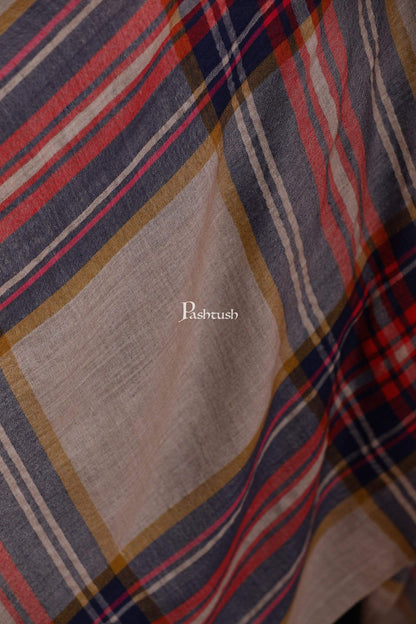 Pashtush Store Stole Pashtush Womens Cashmere and Wool Blended Checkered Scarf