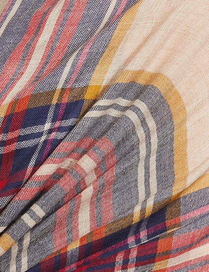 Pashtush India 70x200 PASHTUSH WOMENS CASHMERE WOOL CHECKERED SCARF