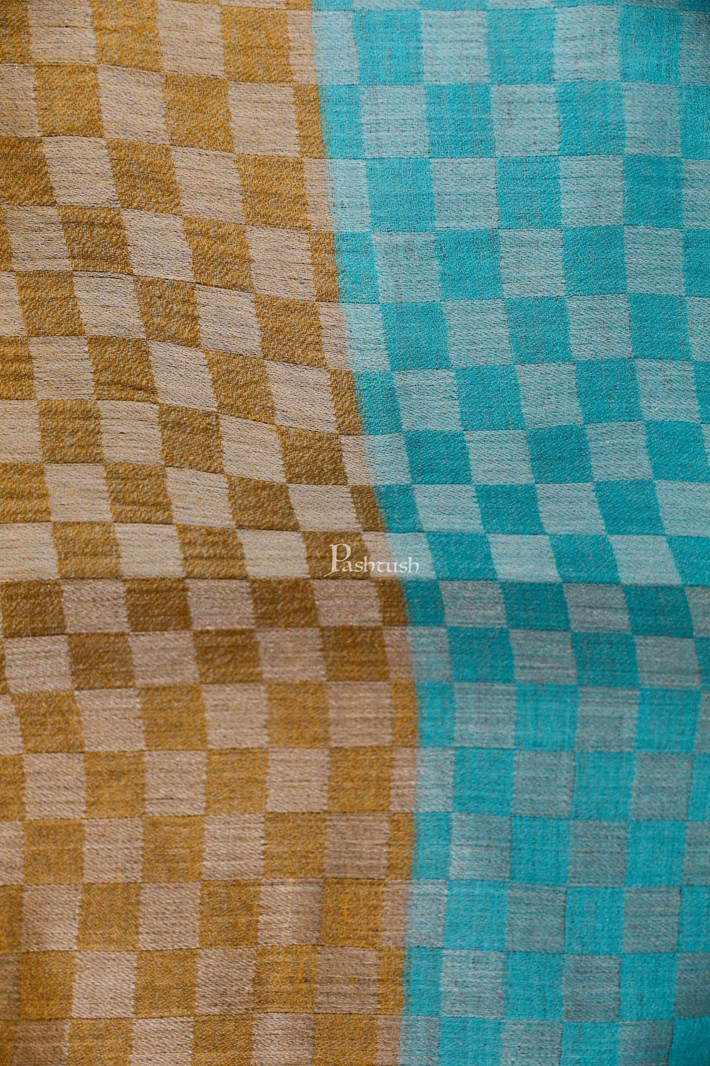 Pashtush Store Stole Pashtush Womens Cashmere Wool Scarf, Reversible Twin Coloured Scarf, Pacific Hues