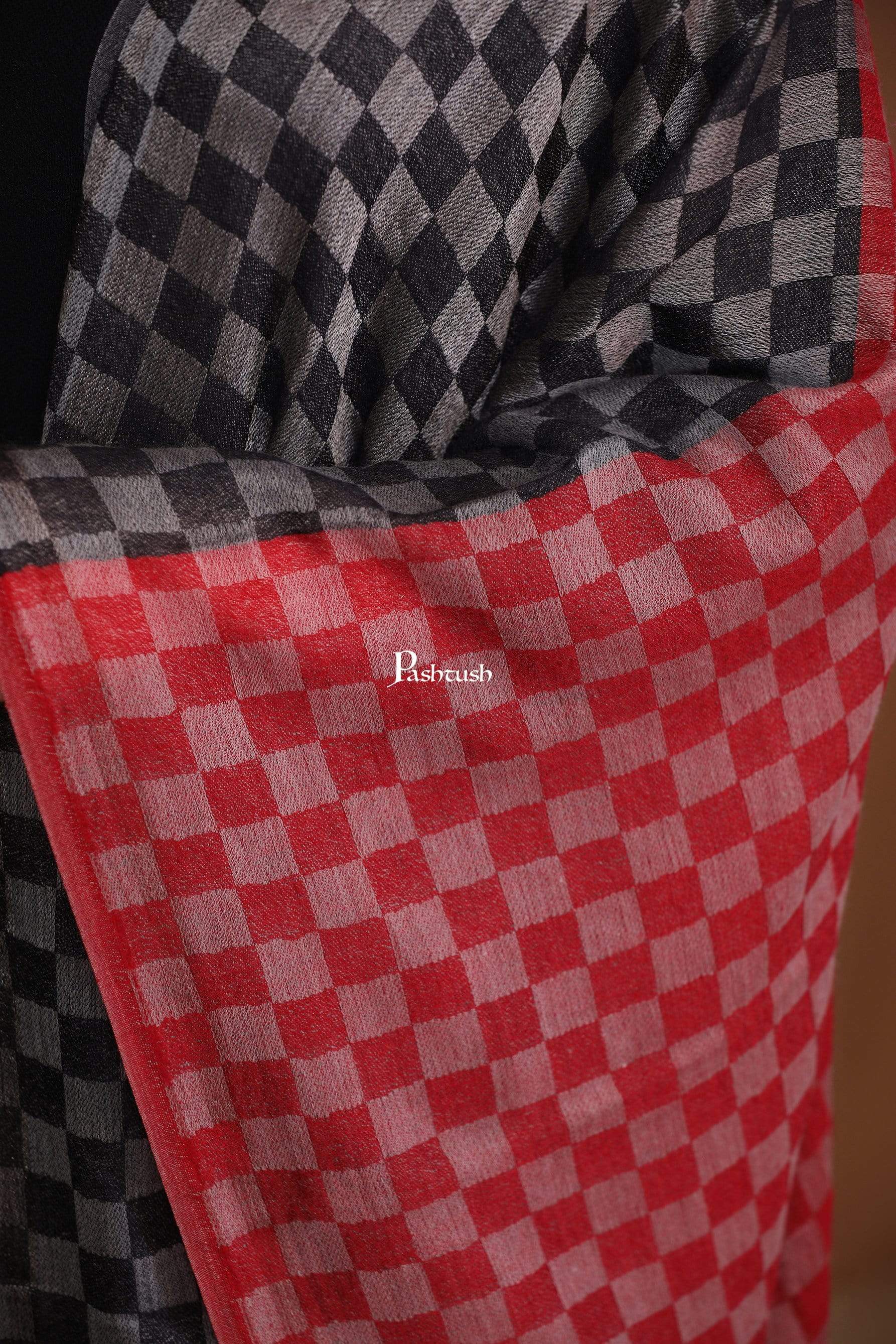 Pashtush Store Stole Pashtush Womens Cashmere Wool Scarf, Reversible Weave, Twin Coloured Scarf