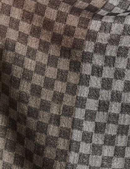 Pashtush India 70x200 Pashtush Womens Cashmere Wool Scarf, Reversible Weave, Twin Checks Scarf