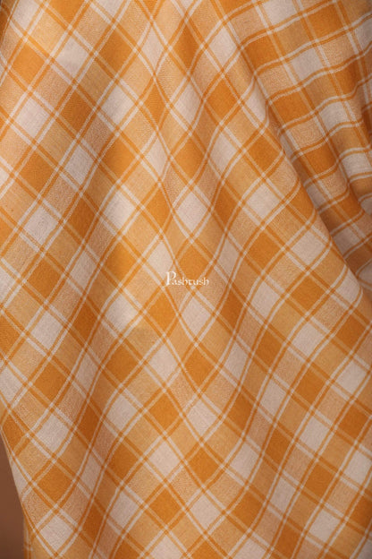 Pashtush Store Shawl Pashtush Womens Check Shawl, Ultra Soft and Warm, Fine Wool